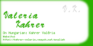 valeria kahrer business card